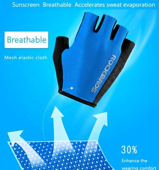 Luvas Rockbros Meio Dedo Antiderrapantes