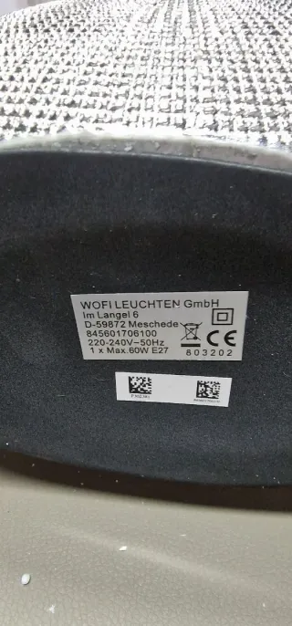 WOFI Lampada da Tavolo E27, 60 W, Argento