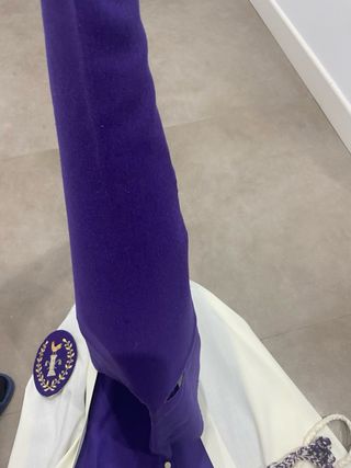 Traje Nazareno Morado y Blanco talla 7 a 9 años