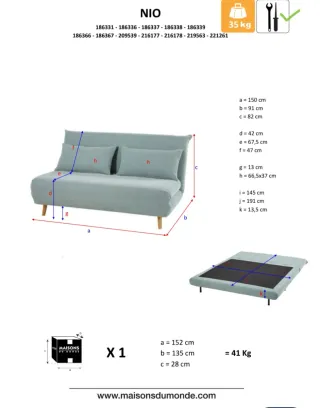 Sofá Cama Nio Maison du Monde