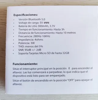 Altavoz Bluetooth Mini Blanco