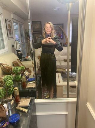 Falda Zara Lentejuelas Flecos Edición Limitada