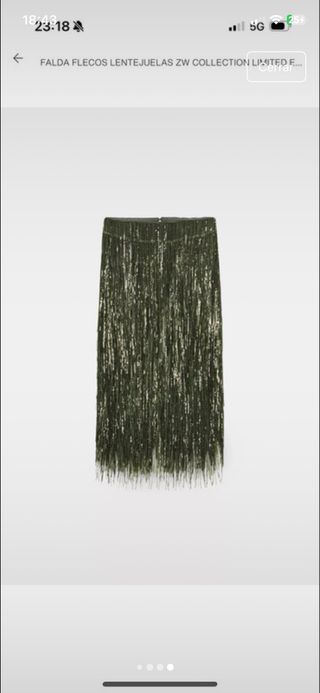 Falda Zara Lentejuelas Flecos Edición Limitada