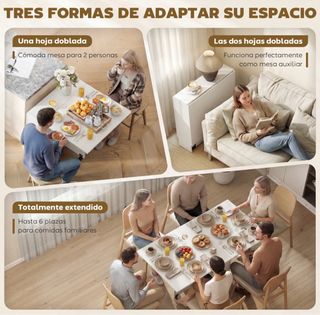 Mesa Comedor Plegable Blanca