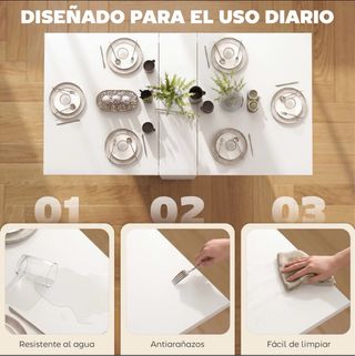 Mesa Comedor Plegable Blanca