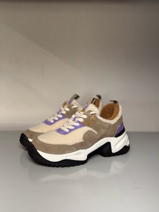 Sneakers Fornarina donna beige e viola