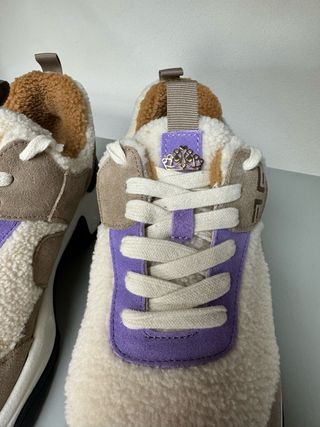 Sneakers Fornarina donna beige e viola