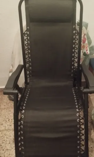 Tumbona de jardín negra