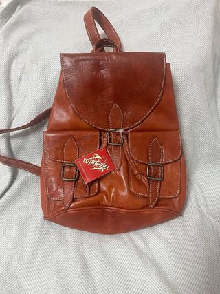 Mochila Yojan Piel pequeña cuero marrón