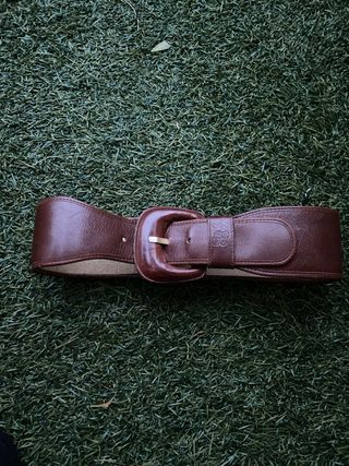 Cinturón de piel mujer marrón