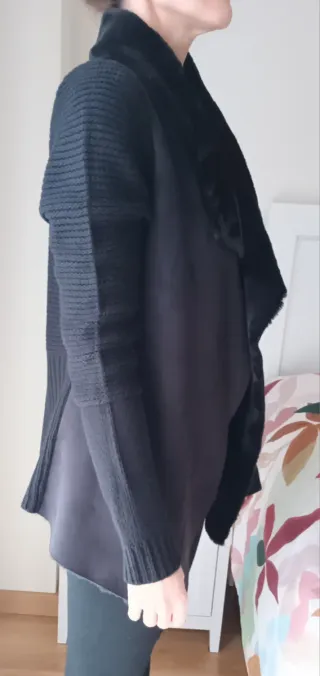 Chaqueta Ferrache piel sintética y punto negra