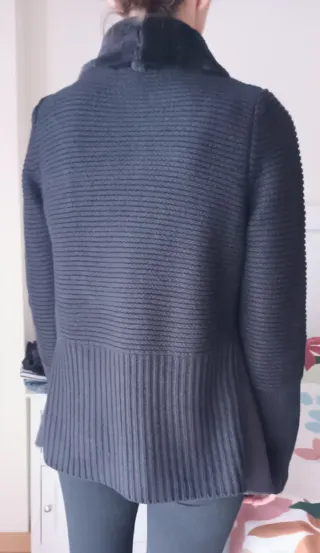 Chaqueta Ferrache piel sintética y punto negra