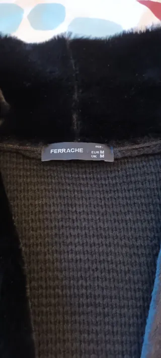 Chaqueta Ferrache piel sintética y punto negra