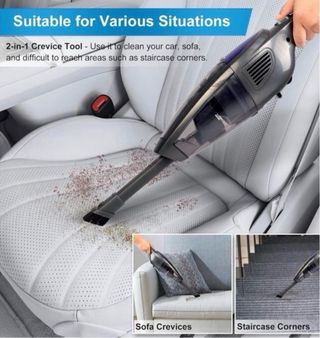 Aspiradora escoba negra y azul