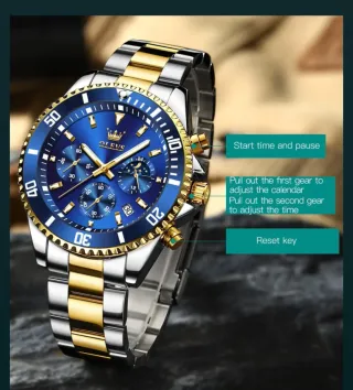 Reloj OLEVS Hombre Azul y Dorado