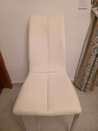 6 Sillas Comedor Piel Sintética Blanca