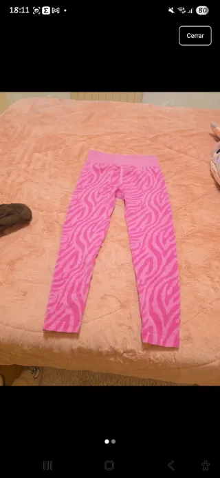 Leggings rosas con estampado cebra