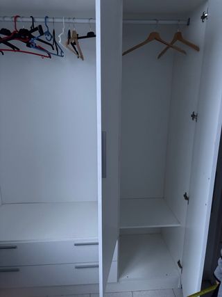 Armario blanco 3 puertas con cajones