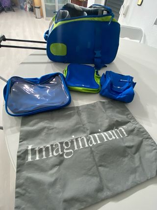 Valigia per bambini Imaginarium blu e verde
