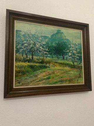 Lote de 2 cuadros: Paisaje y Bodegón