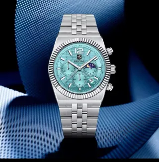 Reloj BENYAR Hombre Plata y Turquesa
