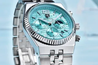 Reloj BENYAR Hombre Plata y Turquesa