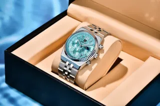 Reloj BENYAR Hombre Plata y Turquesa