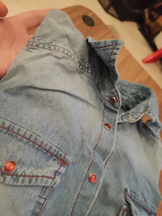 Camisa vaquera Benetton manga corta