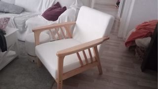 Butaca Homcom Madera Crema