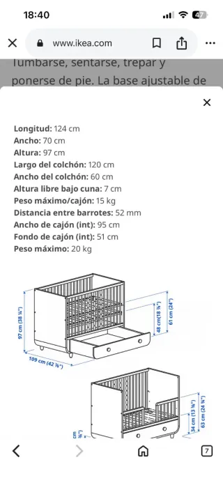 Cuna Myllra con cajón