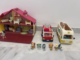 Casa bluy camion de bomberos y autocaravana