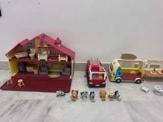 Casa bluy camion de bomberos y autocaravana