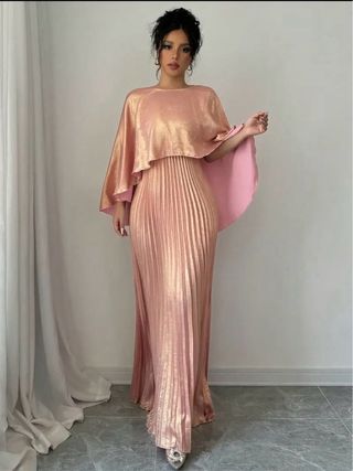 Vestido fiesta dorado y rosa talla XL
