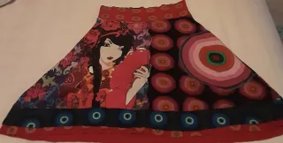 Falda Midi Estampada Mujer