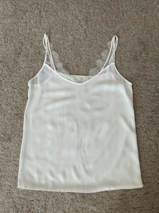 Top Massimo Dutti Seda Viscosa Blanco