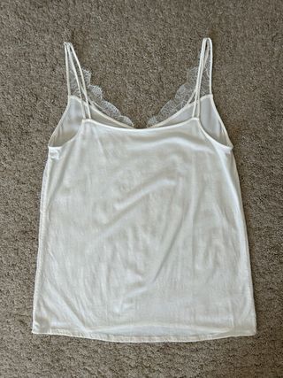 Top Massimo Dutti Seda Viscosa Blanco