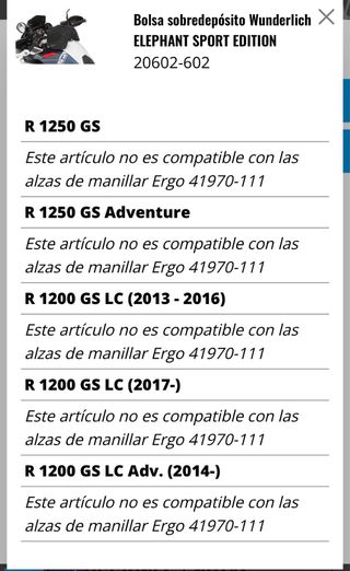 Bolsa Sobredepósito Wunderlich R1250GSA