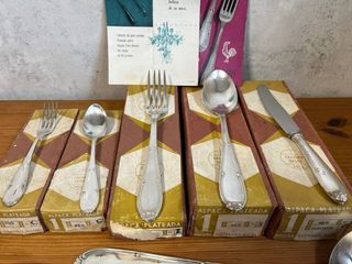 Cubertería Alpaca Plateada Gallo 62 piezas