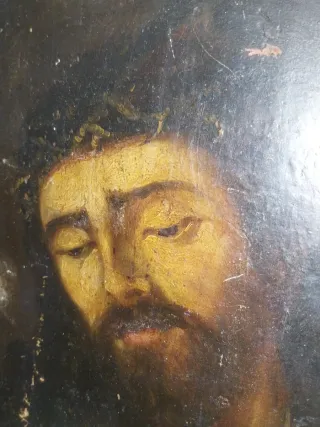 Pintura antigua barroca Cristo óleo