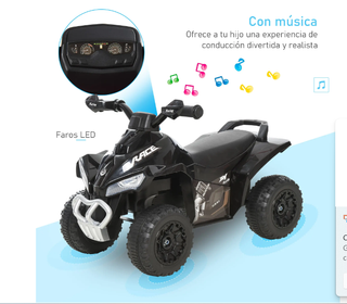 HOMCOM Cuatriciclo Infantil Negro