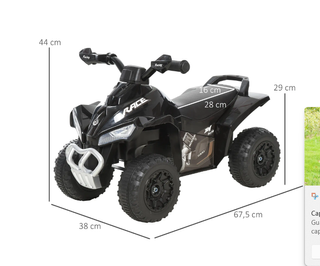 HOMCOM Cuatriciclo Infantil Negro