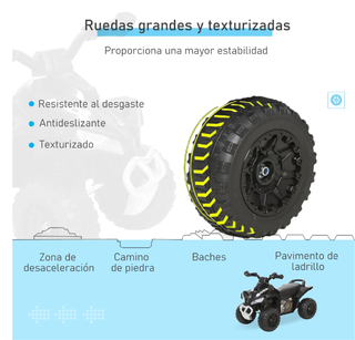 HOMCOM Cuatriciclo Infantil Negro