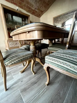 Conjunto comedor vintage madera