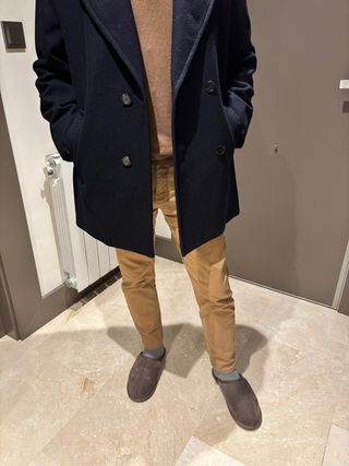 Chaquetón de paño azul marino