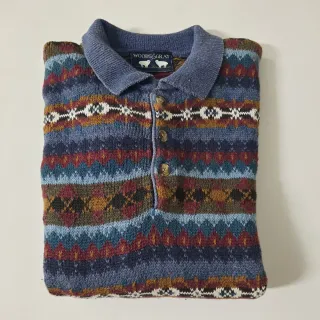 Jersey WOODS & GRAY estampado multicolor cenefas