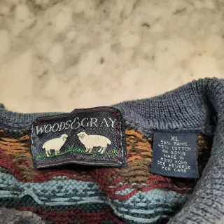 Jersey WOODS & GRAY estampado multicolor cenefas