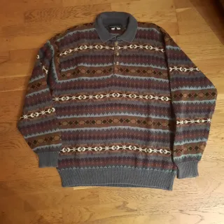 Jersey WOODS & GRAY estampado multicolor cenefas