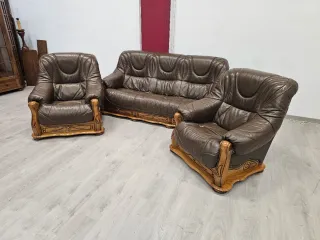 Sofas de Piel Rusticos con Madera