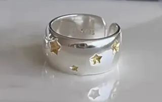 Anillo Plata Ley Estrellas Ajustable