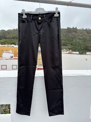 Pantalón Mango Satén Negro